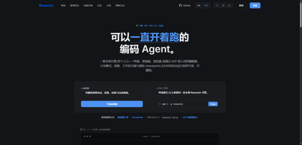 图片[1]-Reasonix：一个把 DeepSeek 前缀缓存用到极致的终端 AI 编程代理-风的记忆